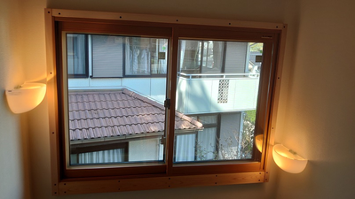 【内窓DIY】愛知県名古屋市 「桧の自作ふかし枠で取り付けました」　K様邸内窓